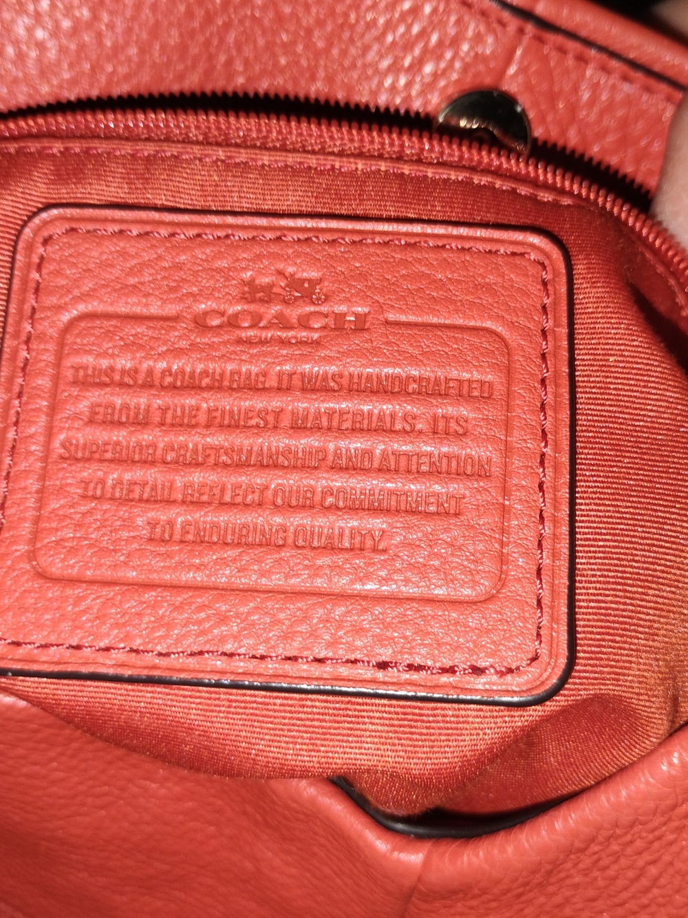 Coach Red Leather Shoulder Bag - Picture 4 of 8